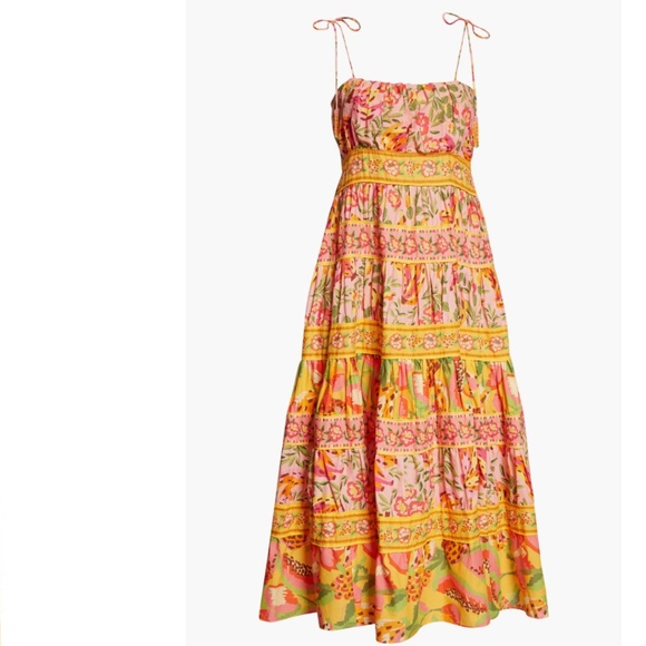 NWT $240 FARM Rio Mixed Fruits Paradise Cotton Midi Sundress - size XS + Medium! - Picture 5 of 7